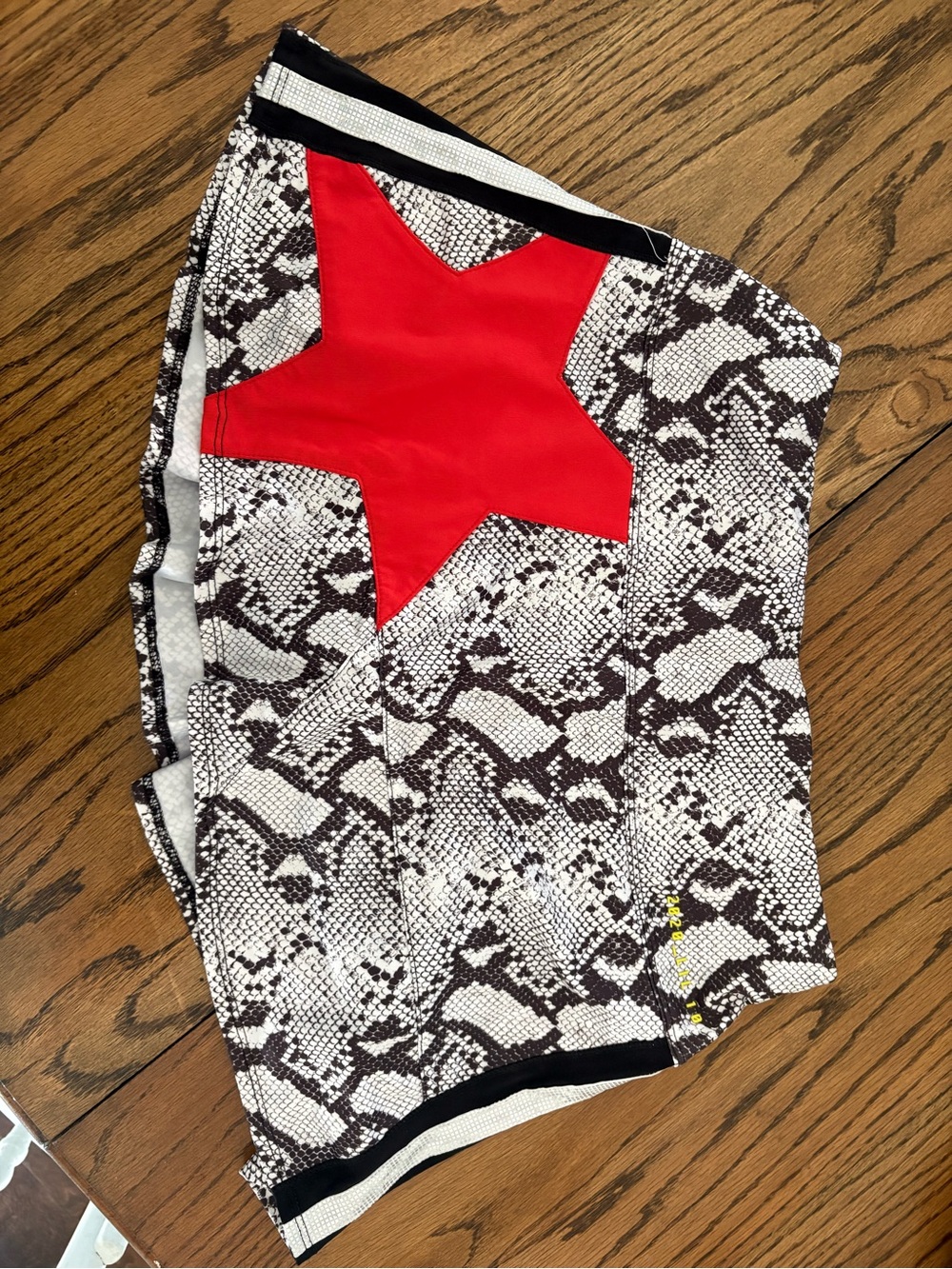 Lucky in Love Snake-Print Bike Shorts with Red Star